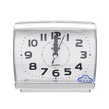 Silent Alarm Clock Quartz Movement Battery Alarm Clock Home Desk Table (COLOR.: WHITE)