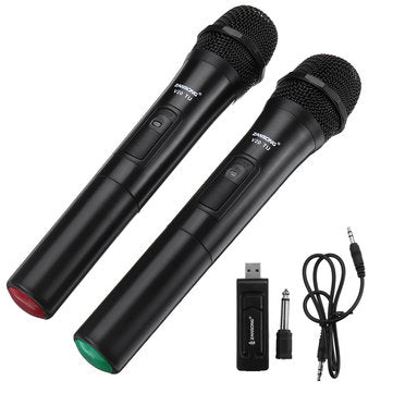 UHF USB 3.5mm 6.35mm Wireless Microphone Megaphone Mic with Receiver for Karaoke Speech Loudspeaker