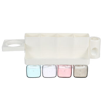 Toothpaste Holders Toothbrush Rack Wall-Mounted Space-Saving Toothbrush Toothpaste... (COLOR: WHITE)