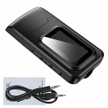 Wireless Bluetooth 5.0 Transmitter and Receiver AUX Adapter LCD Display for Speaker PC TV Laptop Car