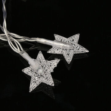 Battery Operated 50LEDs Star Fairy String Light Indoor Outdoor for Christmas Party DC4.5V