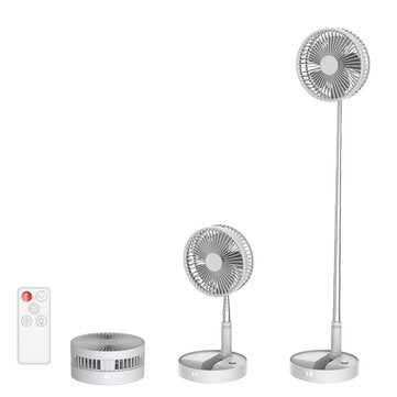 P10 Mini Foldable Stretchable Fan USB Rechargeable Portable Pedestal Fan with Remo... (COLOR: BLACK)