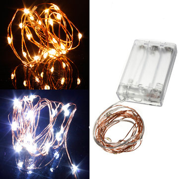Warm White/Pure White 2M 20LED Copper Wire LED String Lights Lamp 5V (COLOR.: WARMWHITE)