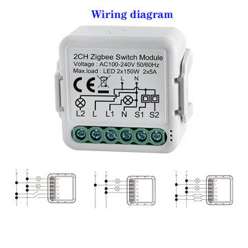 Tuya ZB Two Way Smart Switch Module 110-240V Control Light Switch Controller Automation Module Relay