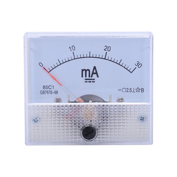 85C1 DC mA Ammeter 0-10MA 30MA 50MA 100MA Analog Current Panel Meter Ammeter (CURRENT: 10MA)