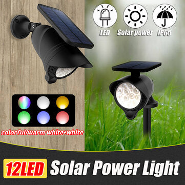 Waterproof LED Solar Lawn Light Colorful/Warm White+White Outdoor Wall Gr... (LIGHT COLOR: COLORFUL)