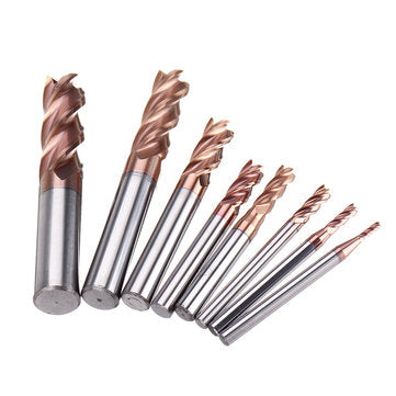 Drillpro 55 Degree Tungsten Carbide 4 Flutes Milling Cutter TiAlN Coating 2-12mm CNC Cutter Milling