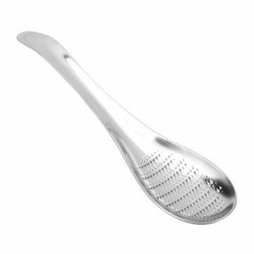 KC-GG045 Stainless Steel Garlic Lemon Cheese Grater Mixing Grinding Spoon Kitche... (COLOR.: SILVER)