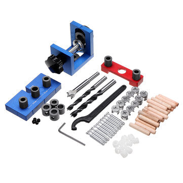 X150 3 in 1 Adjustable Doweling Jig Hole Drilling Guide Locator Woodworking Pocket Fixt... (TYPE: B)
