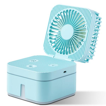 Rubik`s Cube Handhold USB Humidifier Spray Fan (COLOR.: LIGHTBLUE)