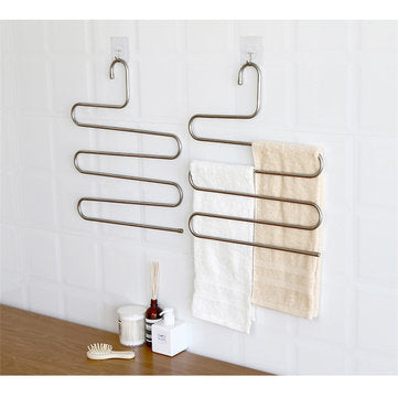 Mrosaa 5 layers S Shape MultiFunctional Clothes Hangers Pants Storage Hangers Cloth Rack Multilayer