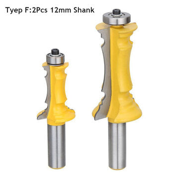Drillpro 1/2 Inch 12mm Shank Mitered Door Drawer Molding Router Bit Handrail Line Cutte... (TYPE: F)
