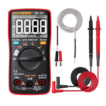ANENG AN113D Intelligent Auto Measure True- RMS Digital Multimeter 6000 Counts R... (COLOR1: BLACK)