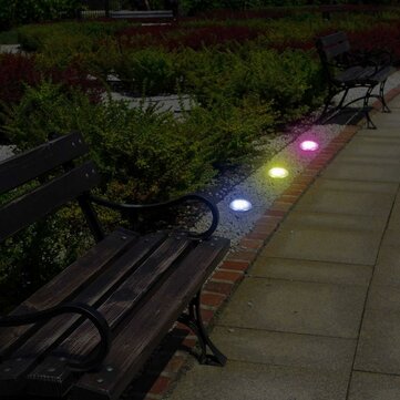 Colorful Conversion LED Lawn Lights RGB Solar Stainless Steel 8LED Underground Light Garden Lawn D