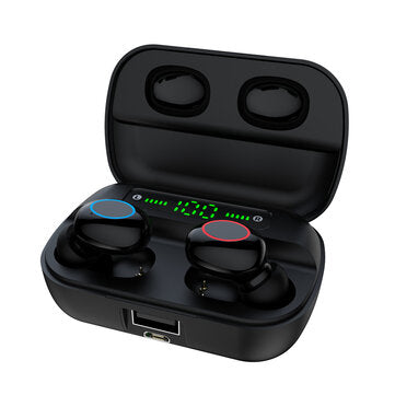 Bakeey Q32 TWS Earphone Wireless bluetooth Headphone LED Display Power Bank HD Ca... (COLOR.: BLACK)
