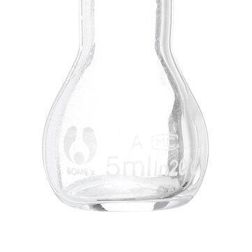 5mL Clear Glass Volumetric Flask w/ Glass Stopper Lab Chemistry Glassware