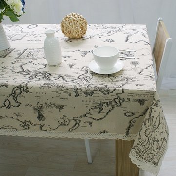 World Map Tablecloth High Quality Lace Tablecloth Decorative Elegant ... (TABLE CLOTH SIZE: 60*60CM)
