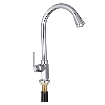 Kitchen Faucet Water-Saving Single-cold Vertical Wash Basin Stainless Steel Large Curved Universal F