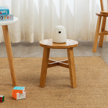 Circular Solid Wooden Stool Small Bench Sofa Tea Table Chair Shoe Bench Stool for Children`S Adult S