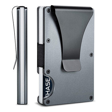 ELASTIC WALLETS EW-115 Metal Card Bag Aluminum Alloy RFID Blocking Card Bag With Cl... (COLOR: GREY)