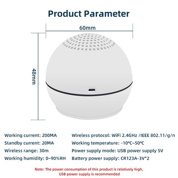 Zemismart Tuya WiFi Siren Alarm Sensor Home Security Alert Burglar Detector Smart Linkage PIR Sensor
