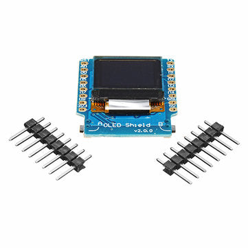 5Pcs Geekcreit OLED Shield V2.0.0 For Wemos D1 Mini 0.66" Inch 64X48 IIC I2C Two Button
