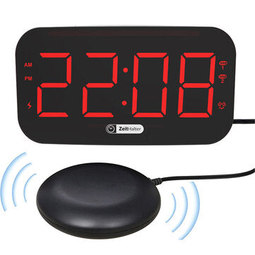 Zeit Halter ZH027A Digital LED Alarm Clock Vibrating Dual USB Chargers Colorful Ni... (COLOR: BLACK)
