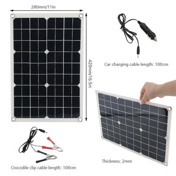 Monocrystalline Silicon 20W 420*280*2.8mm Solar Panel with Cable
