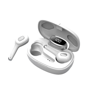 Bakeey T9 TWS Wireless bluetooth 5.0 Earphone HIFI Graphene Bass LED Digital Disp... (COLOR.: WHITE)