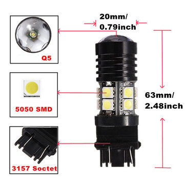 T25 3157 10W Q5 12 SMD 5050 LED Car Stop Tail Brake Bulb