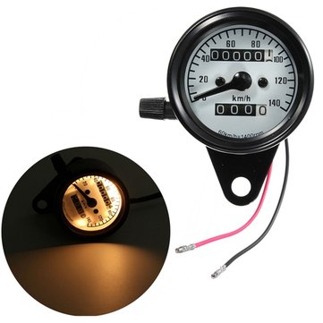 Universal RPM Motorcycle Mileage Meter Speedometer Gauge (COLOR.: WHITE)