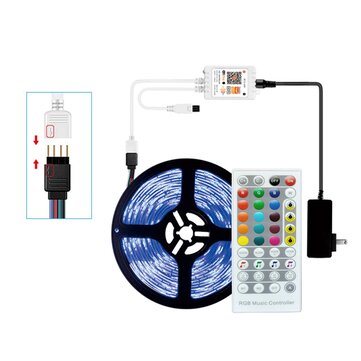 WiFi Smart Tuya APP Music Voice RGB LED Strip Controller+40Keys Remote Control Support Alexa Google