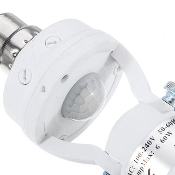 AC100-240V 60W B22 To E27 Adjustable Infrared Human Sensor Socket Light Bulb Adapter Lamp Holder