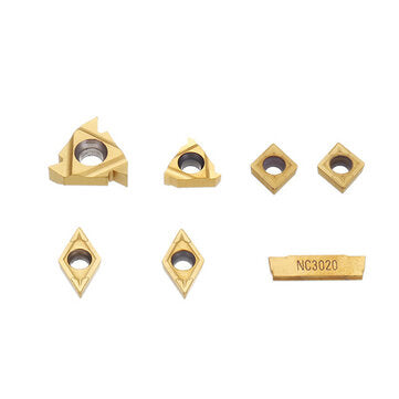 7pcs Carbide Inserts for 12mm Shank Lathe Boring Bar Turning Tool Holder CCMT060204 11IR 16ER Carbid