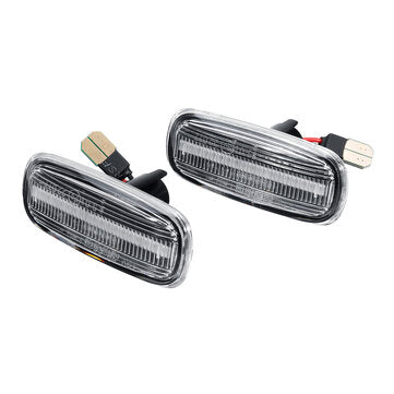 Pair LED Side Marker Turn Signal Lights Lamp Yellow For Audi A3 S3 8L A8 D2... (COLOR.: WHITEYELLOW)