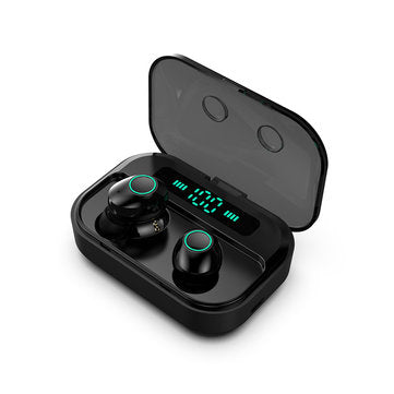 M7 Digital Display TWS Wireless Stereo In-ear Headphone Waterproof Sport Earphone... (COLOR.: BLACK)