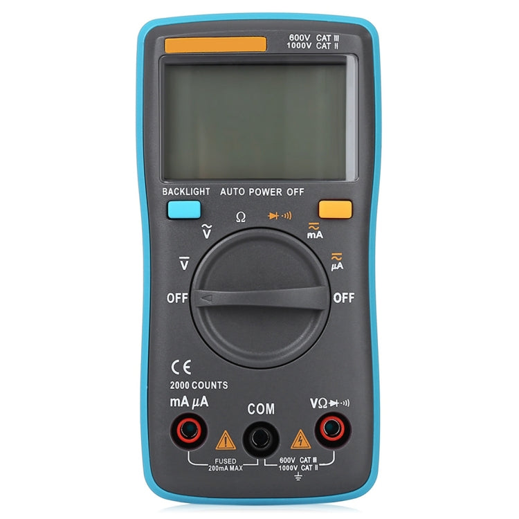 ZT98 CAT III 600V Portable Digital Multimeter 2000 Counts Back-light AC / DC Current Voltage Tes...