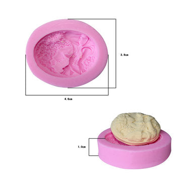 Goddess Head Portrait Silicone Fondant Mold Chocolate Soap Mould