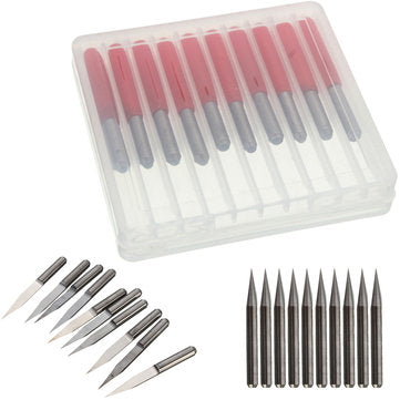 10pcs 20 Degree 0.2mm Tip 3.175mm Carbide PCB Engraving Bits End Mill Cutter