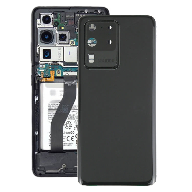 for Samsung Galaxy S20 Ultra Battery Back Cover with Camera Lens Cover (Black)