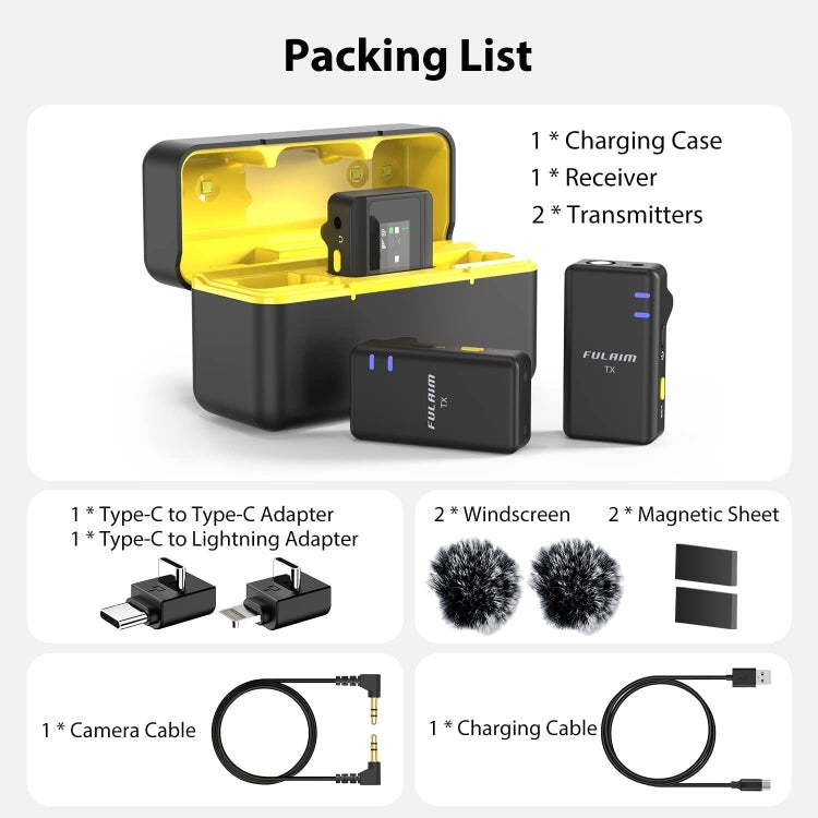 4G Memory Wireless Charging Microphone Collar Clip Microphone