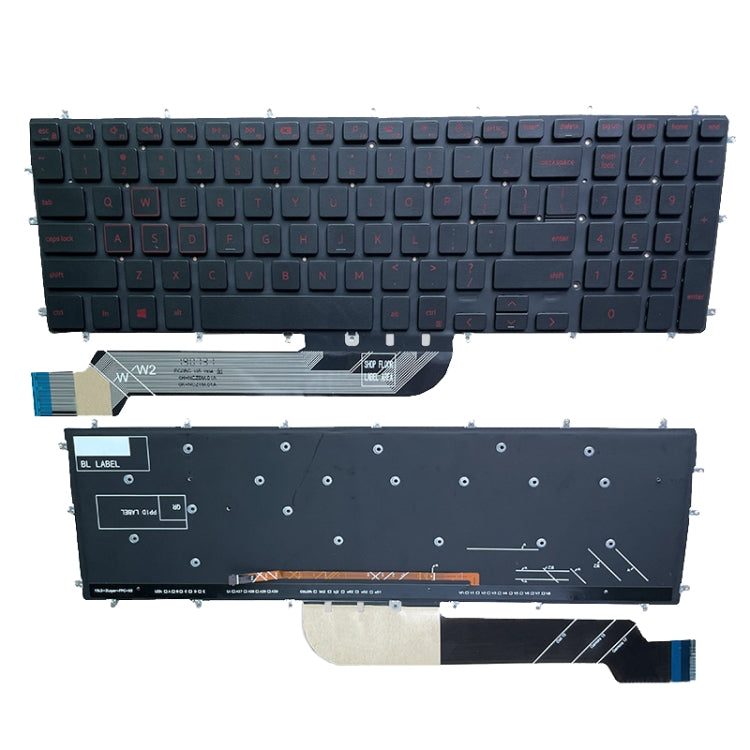 US Version Keyboard for Dell Inspiron 15-7566 5567 7567 5565 5570 7577 P65F(Red with Backlight)
