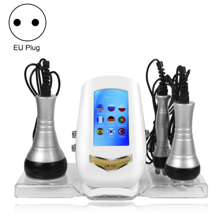 3-in-1 40K Ultrasonic Fat Blasting Device Radio Frequency Beauty Device Metal Handle(EU Plug)
