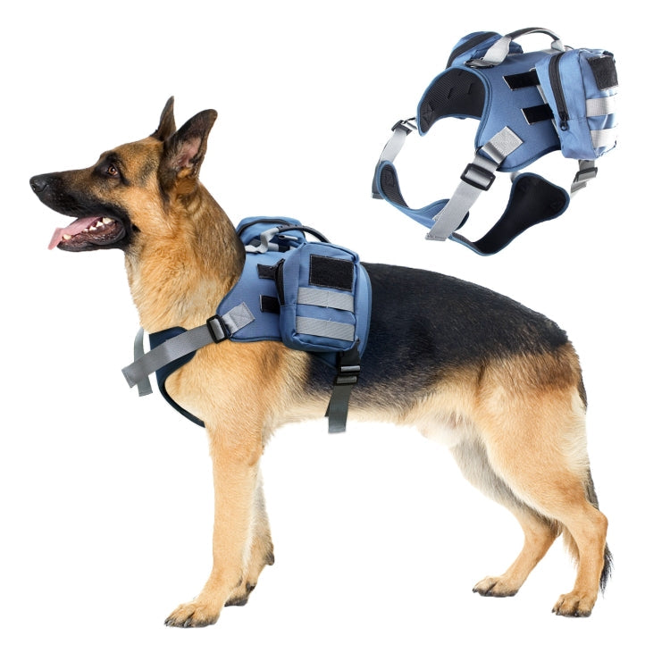 Dog Explosion-proof Chest Strap with Detachable Combination Backpack, Size: M(Lake Blue)
