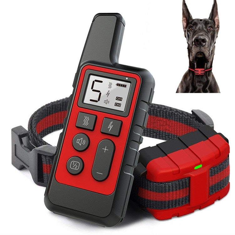 500m Dog Training Bark Stopper Remote Control Waterproof Electronic Collar(Red)
