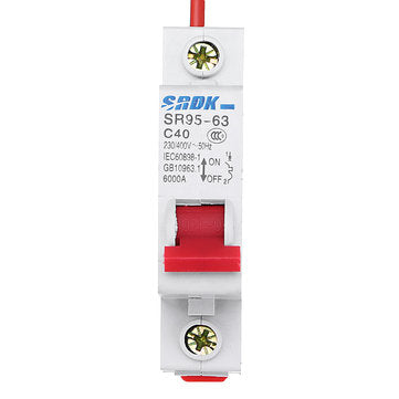 SR95-63 AC220V 40A 1P 400V 50HZ Miniature Circuit Breaker Short Circuit Protector Open Air Switch Fo