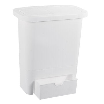 Wall-mounted Sliding Lid Trash Can Kitchen Door Hanging Garbage Storage Bucket Sto... (COLOR: WHITE)