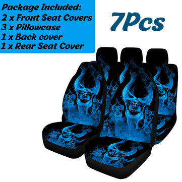 5 Seats Full Set Car Seat Covers PU Leather For Interior Accessories (QUANTITY: 7PCS)