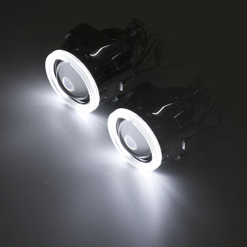 2.5 Inch H1/H4/H7 Bi-Xenon HID Projector Headlights Conversion Kit with Lens CCFL ... (COLOR: WHITE)