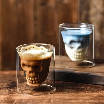 HiBREW Coffee Cup Personalized Glass Skull Style